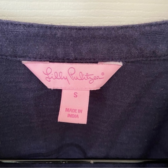 Lilly Pulitzer Shay Ruffle Tank Dress Navy Cotton Size Small - Picture 6 of 12